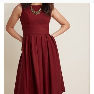 Modcloth red midi dress